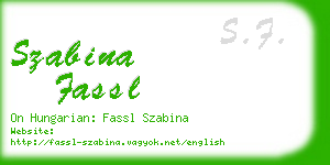 szabina fassl business card